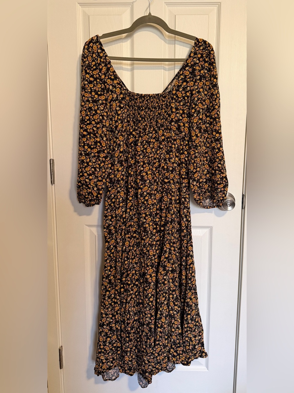 Dress Forum Feminine Romantic Floral Cottagecore Puff Sleeve Midi Dress Size M - Picture 5 of 6